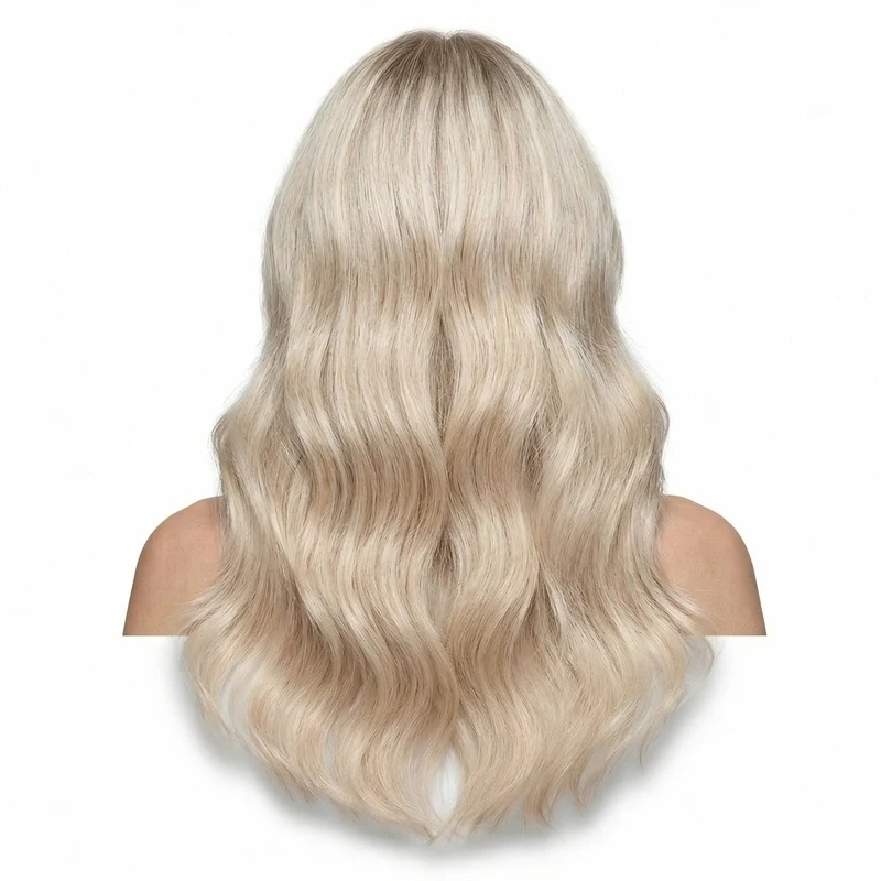 Haarverlängerung – Platin blond 50 cm