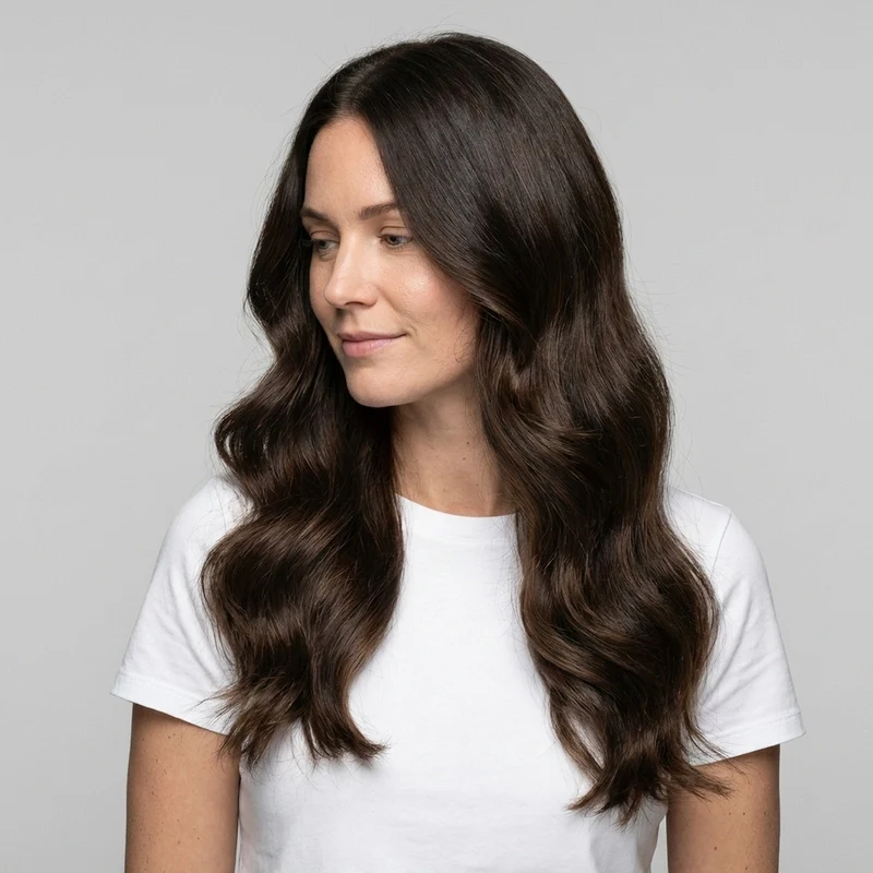 Haarverlängerung Tresse – Dunkelbraun 50 cm