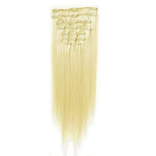 Clip-in-Extensions Kunsthaar – platinblond 60# – 7er Set
