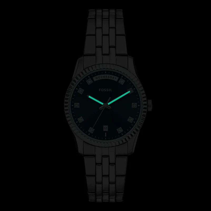 Fossil Scarlette Round Blue Dial Watch ES5457