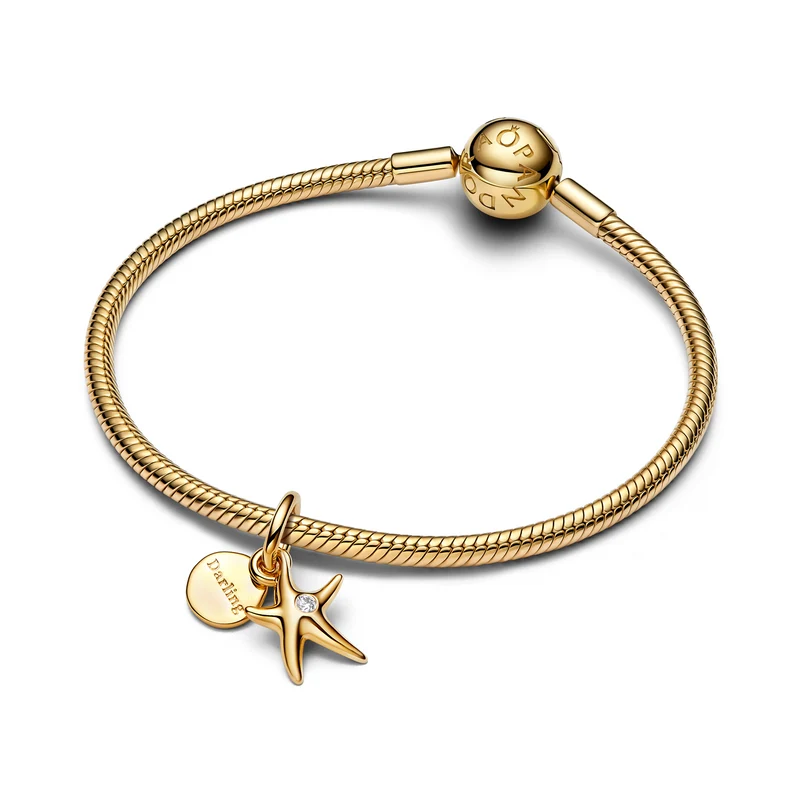 Pandora Moments Gold Plated Starfish Double Dangle Charm 763892C01