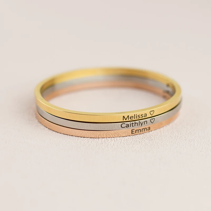 Name bangle silver