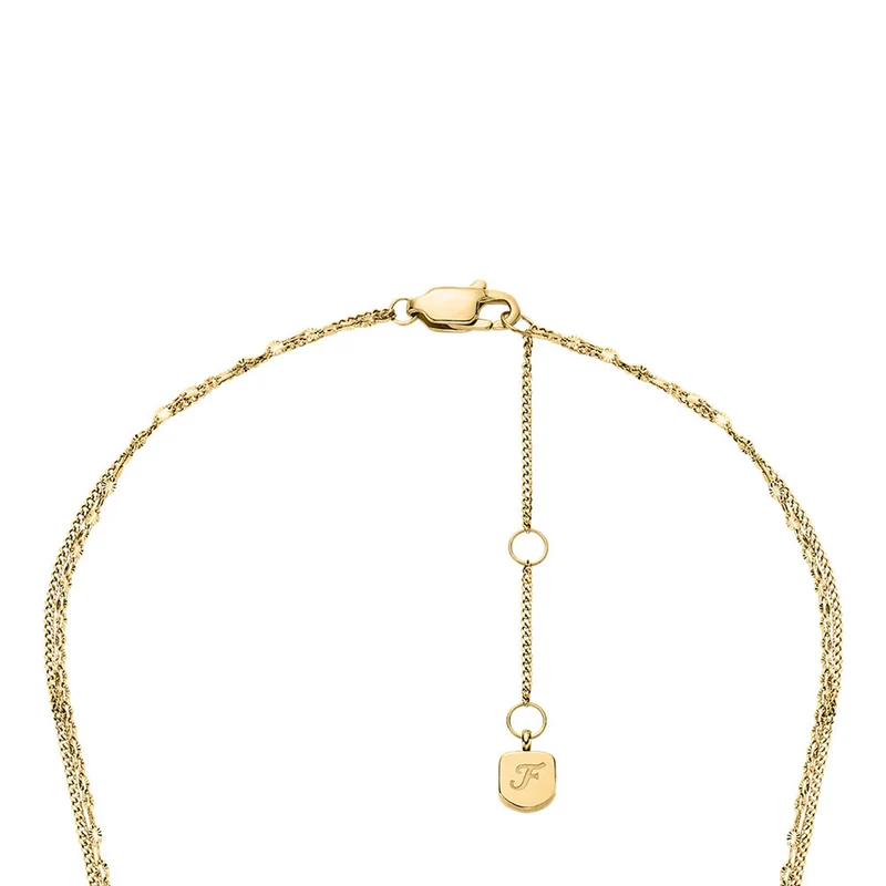Fossil Sutton Gold Coloured Stainless Steel Necklace JF04906710