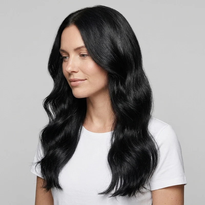 Haarverlängerung Tresse – Weft 50 cm – Schwarz
