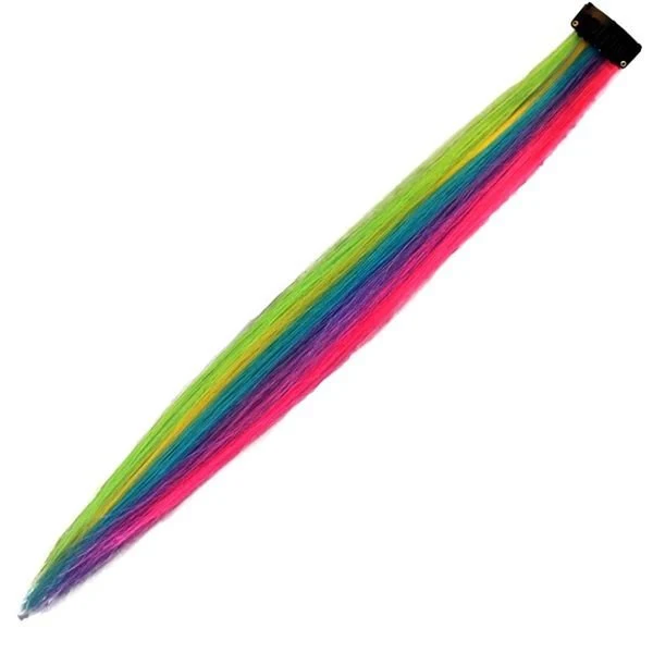 Clip-in-Haarverlängerung in Regenbogenfarben, 50 cm
