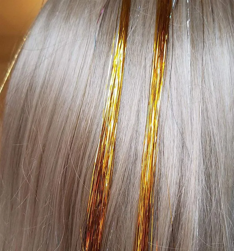 Bling Glitter Extensions 100 Glitzerhaarsträhnen 80cm, gold