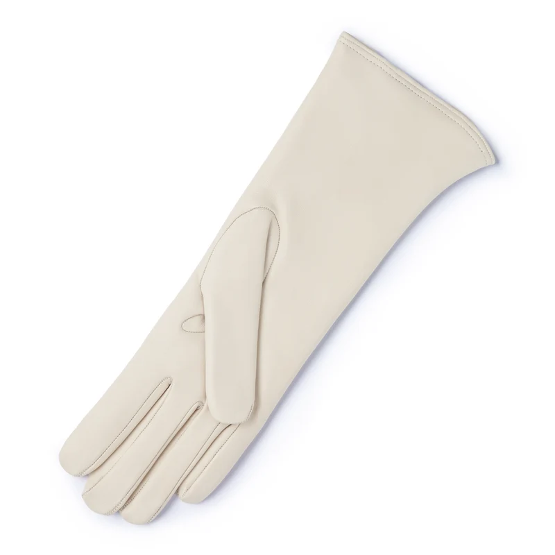 Isabel Bernard Honoré Sylvie cremefarbene Lederhandschuhe aus Ziegenleder IB67004-372-7