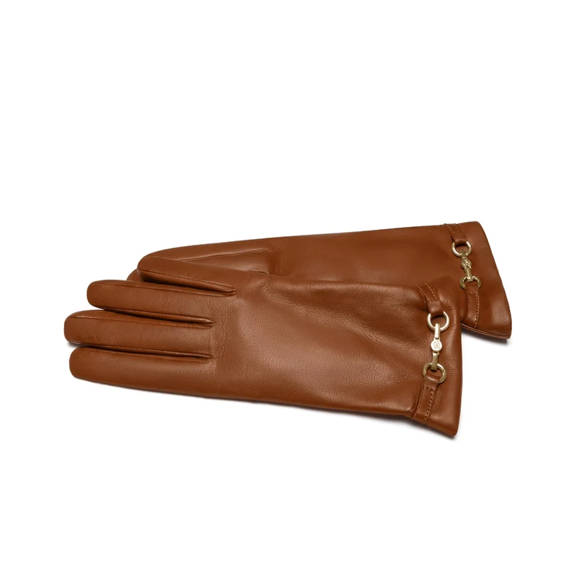 Isabel Bernard Honoré Marcelia Cognac Ziegenfell Leder Handschuhe IB67001-336-7