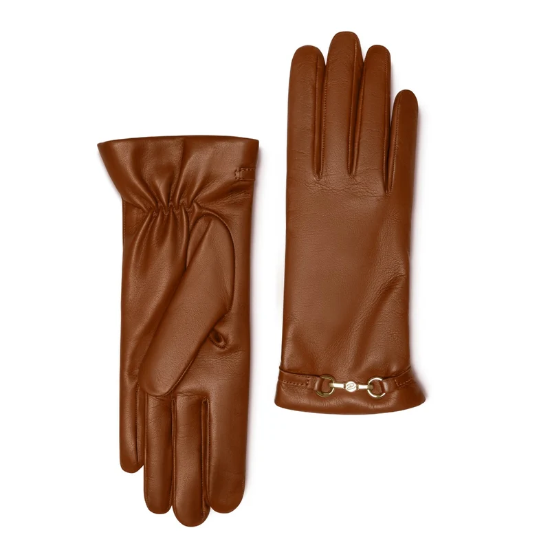 Isabel Bernard Honoré Marcelia Cognac Ziegenfell Leder Handschuhe IB67001-336-7