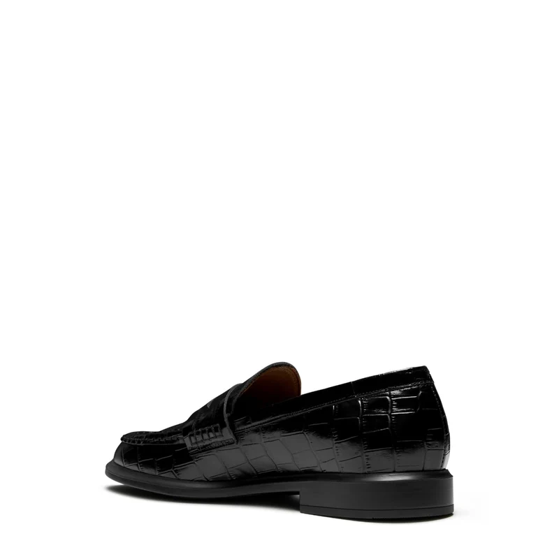 Isabel Bernard Vendôme Blandine Kroko Schwarz Kalbsleder Loafers IB51015-201-38