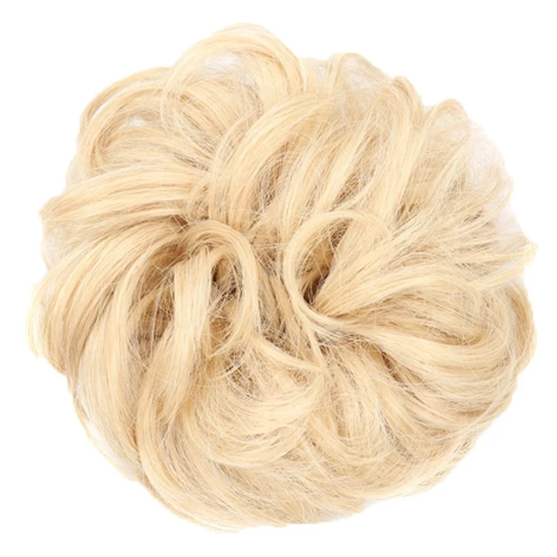Messy Bun Haargummi mit lockigem Kunsthaar - 18T613 Hellblond