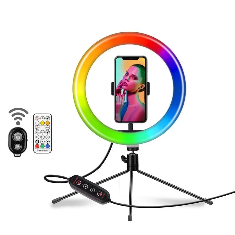Ringlicht mit RGB-Licht und kabellosem Fernauslöser