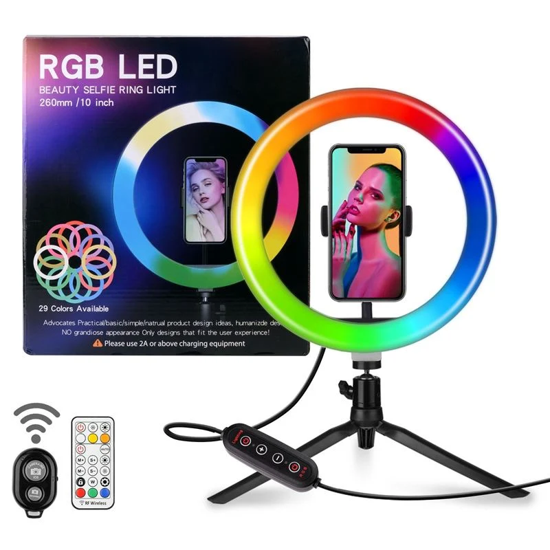 Ringlicht mit RGB-Licht und kabellosem Fernauslöser