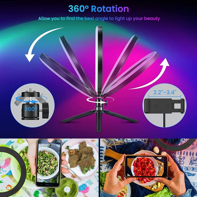 Ringlicht mit RGB-Licht und kabellosem Fernauslöser