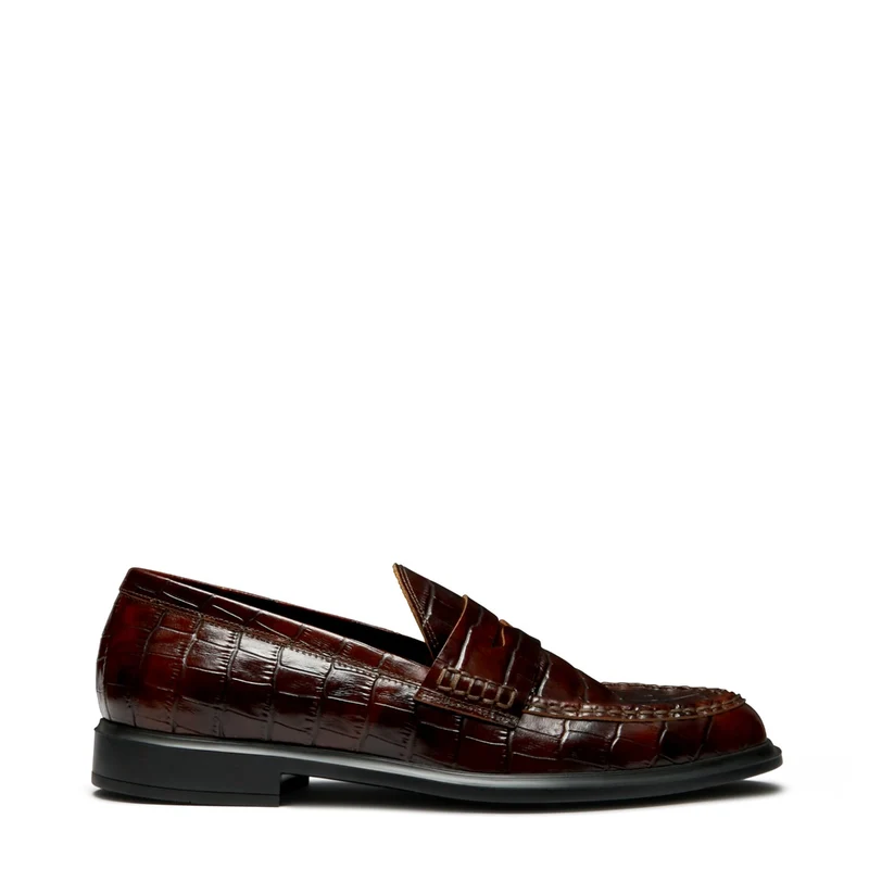 Isabel Bernard Vendôme Blandine Kroko Braun Kalbsleder Loafers IB51015-230-37
