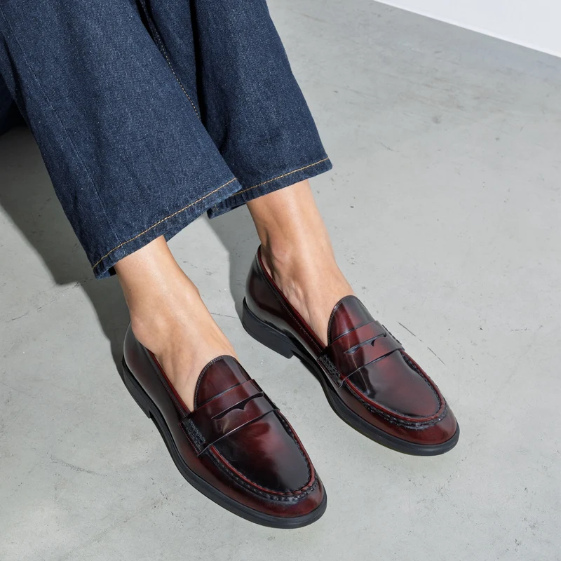 Isabel Bernard Vendôme Blandine Bordeaux Spazzolato Leder Loafers IB51015-652-39