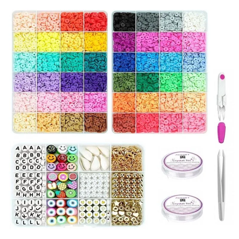 DIY Schmuckset – Heishi Tonperlen Kit mit 12.000 Perlen