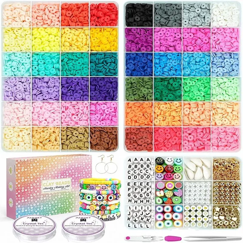 DIY Schmuckset – Heishi Tonperlen Kit mit 12.000 Perlen