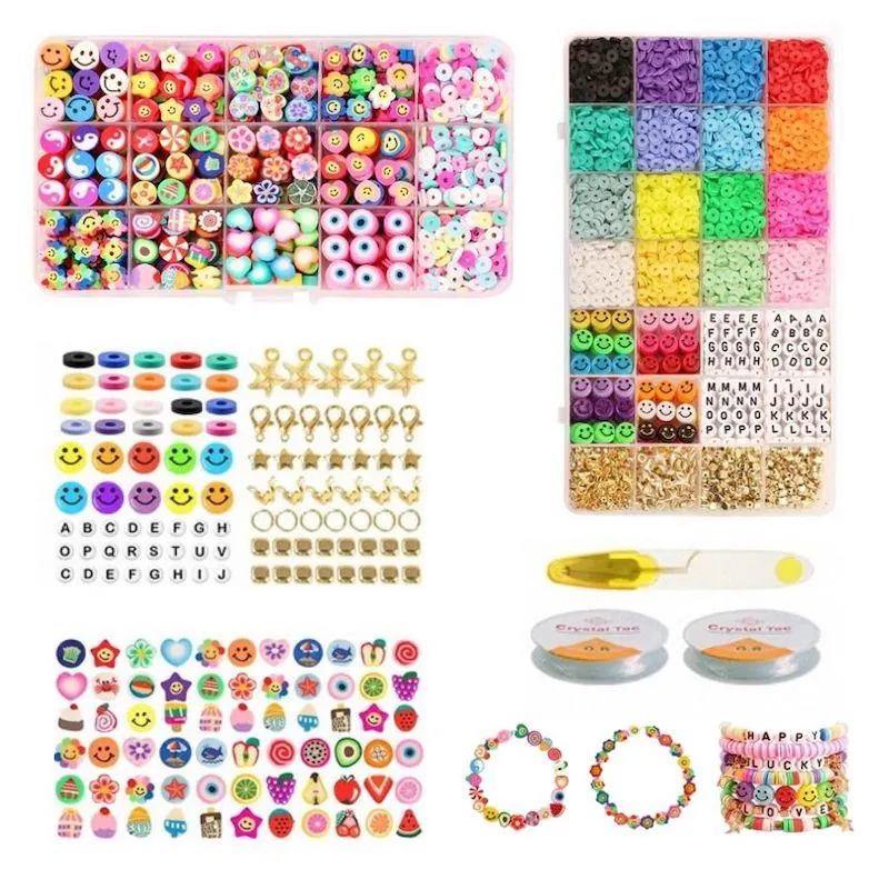 DIY Schmuckset – Fimo Perlen & Heishi Beads – 4.500 Teile