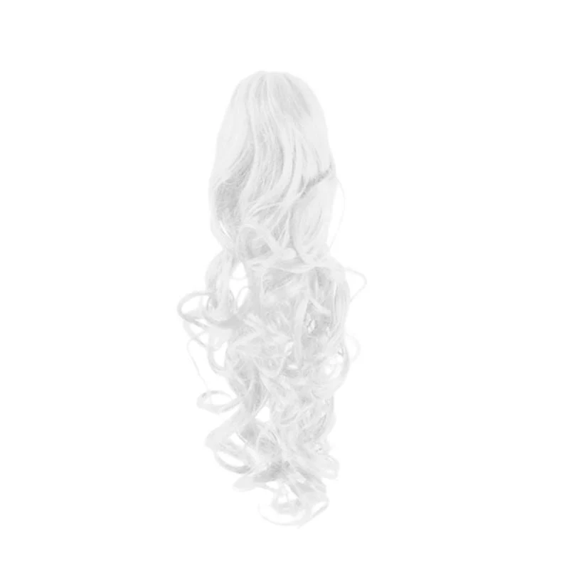 Pferdeschwanz-Faser-Extensions Curly Total White