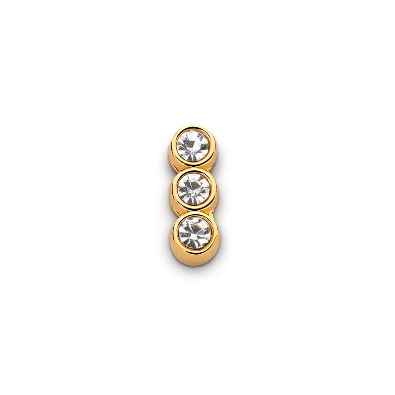 Mesh charm 3 stones gold