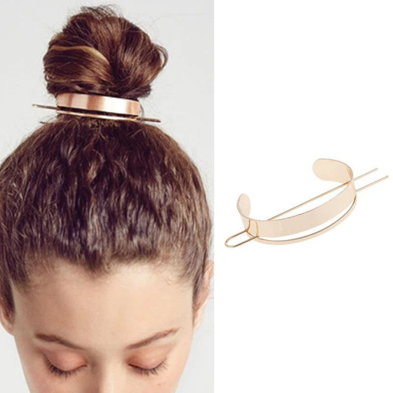 Haarmanschette mit Haarnadel, goldfarben