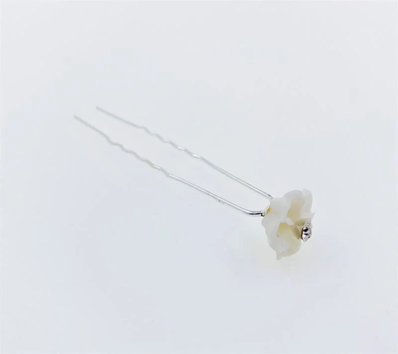 Haarspange – Weiße Blüten – 20er Pack