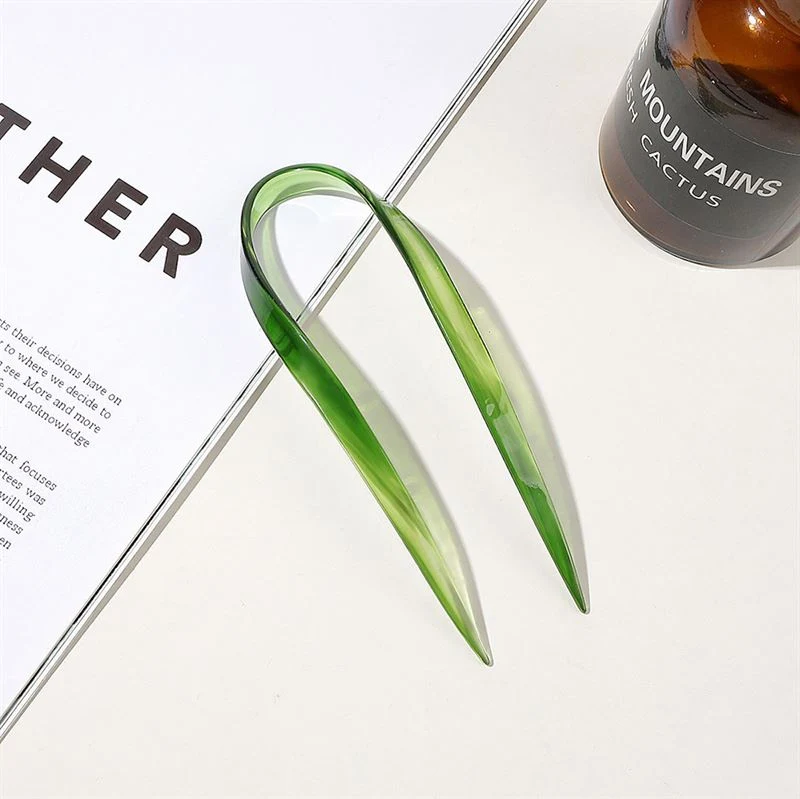 SOHO Haarspange – U-Form Grün aus Acetat