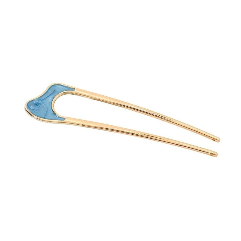 Haarnadel Chris Rubin Emely – Blau aus Metall und Holz