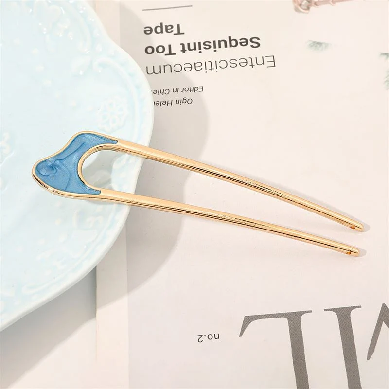 Haarnadel Chris Rubin Emely – Blau aus Metall und Holz