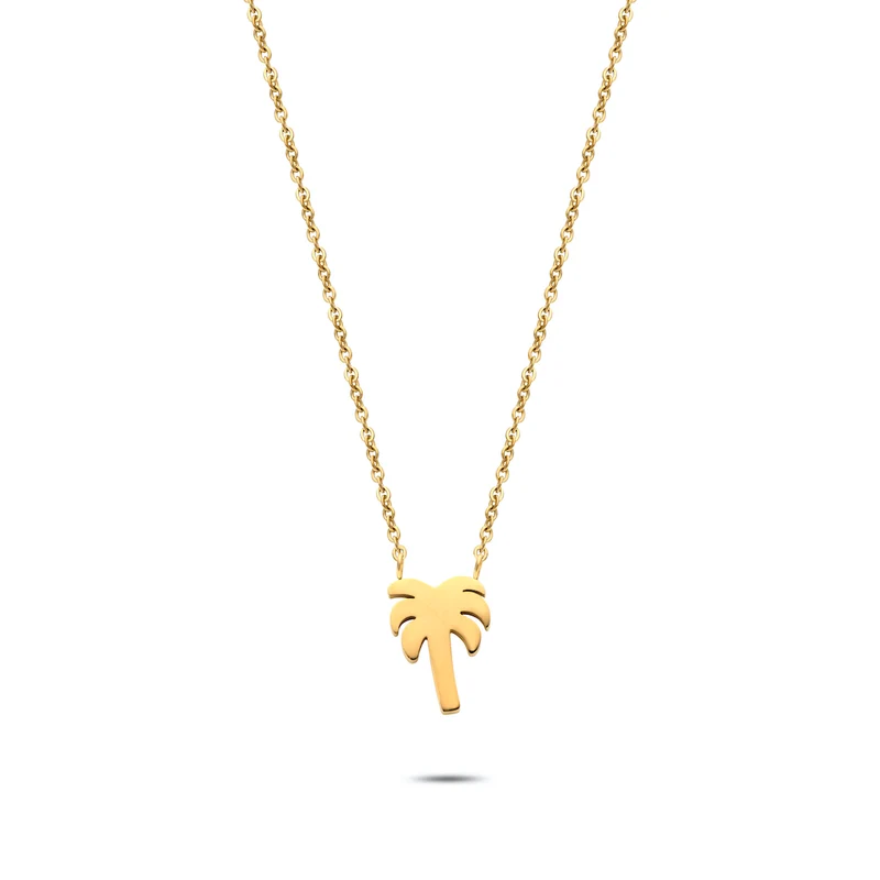 Palm tree necklace gold