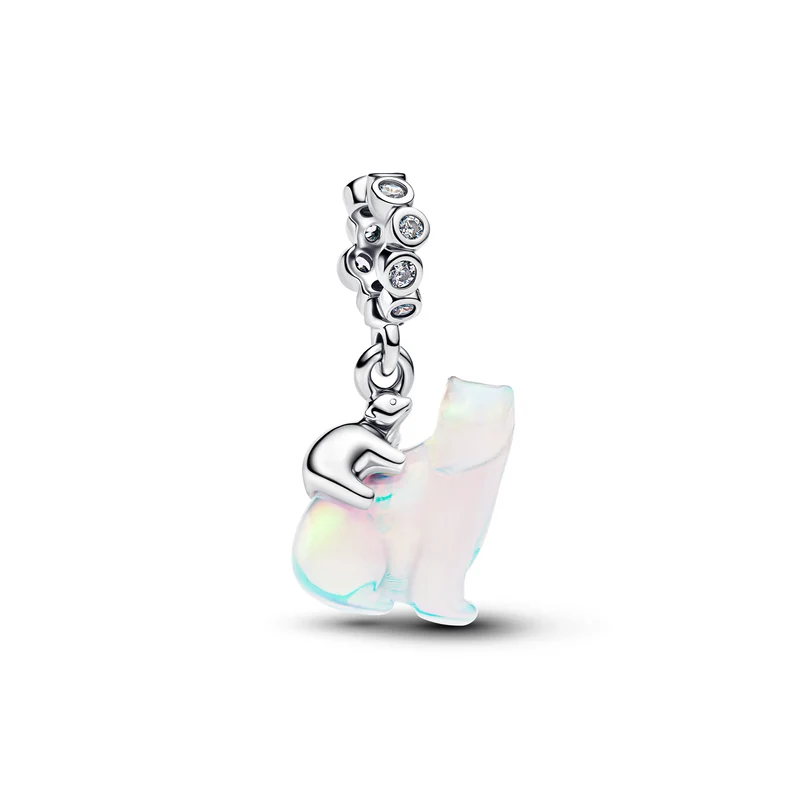 Pandora Moments 925 Sterling Silver Polarbear Mother & Cub Dangle Charm 794243C01