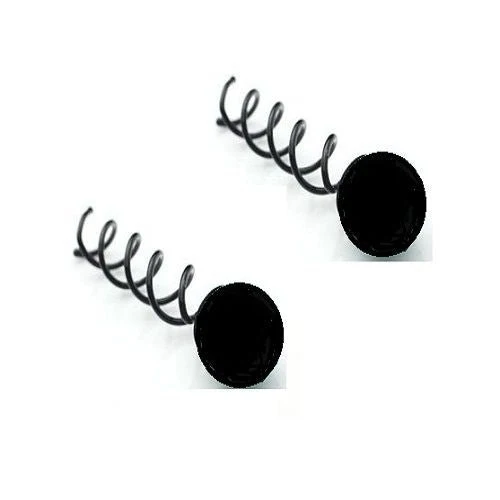Haarspange für Dutt – Spiral-Design Schwarz mit Perle (2er Pack)
