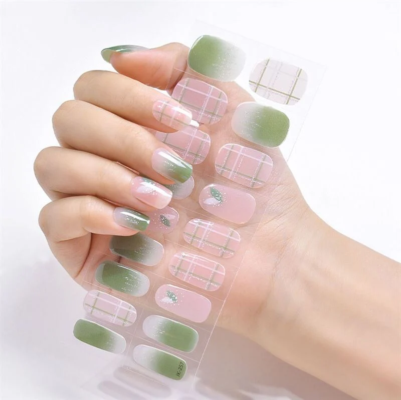 Halbgehärtete Gel-Nagelaufkleber / Selbstklebender Nagellack - Picknick (JK-257)