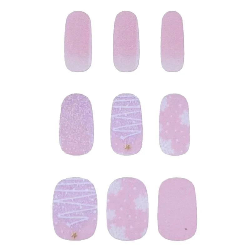 Halbgehärtete Gel-Nagelaufkleber / Selbstklebender Nagellack - Snowy Pink (JK-268)