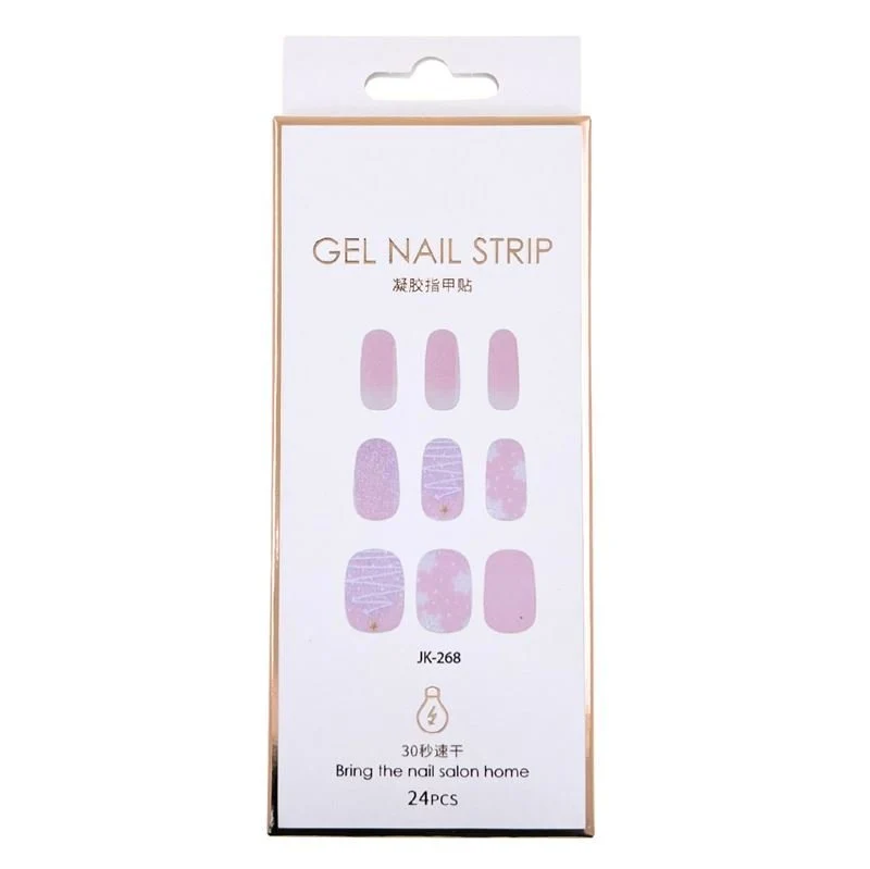 Halbgehärtete Gel-Nagelaufkleber / Selbstklebender Nagellack - Snowy Pink (JK-268)
