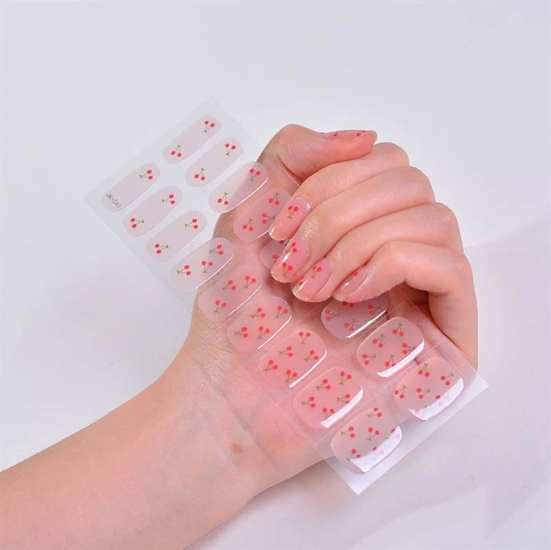 Halbgehärtete Gel-Nagelaufkleber / Selbstklebender Nagellack - Kirsche (JK-041)