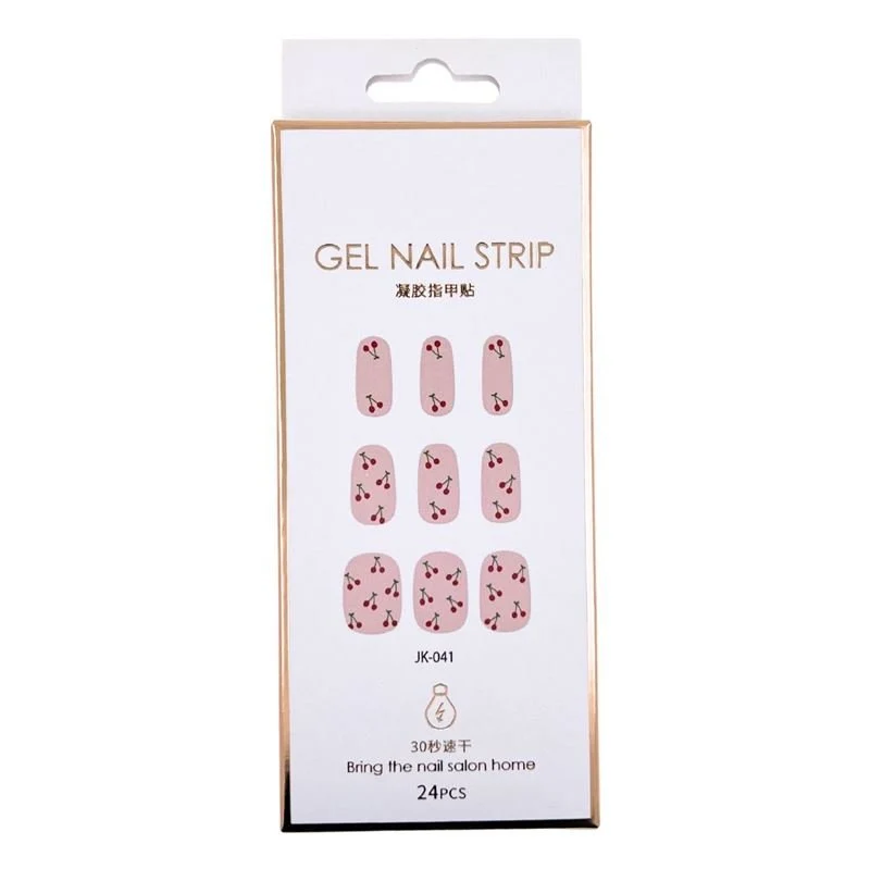 Halbgehärtete Gel-Nagelaufkleber / Selbstklebender Nagellack - Kirsche (JK-041)