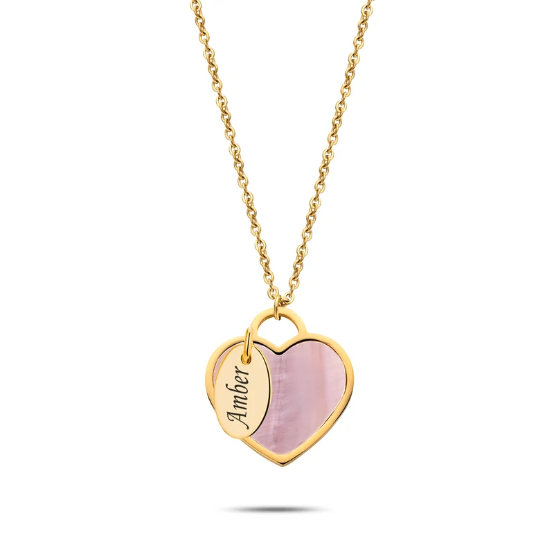 Seashell heart & tag gold