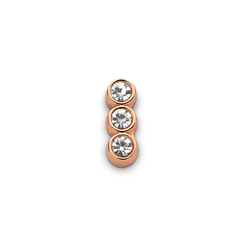 Mesh charm 3 stones rosé gold