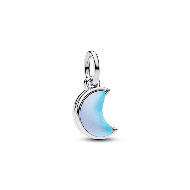 Pandora Moments 925 Sterling Silver Crescent Moon Double Dangle Charm 794272C01
