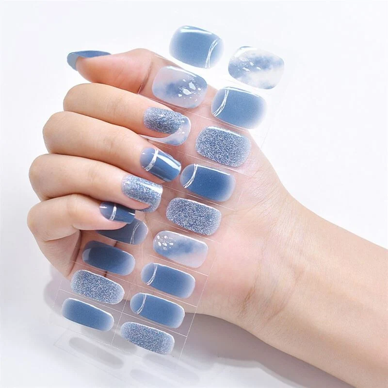 Halbgehärtete Gel-Nagelaufkleber / Selbstklebender Nagellack - Starry Ocean (JK-262)