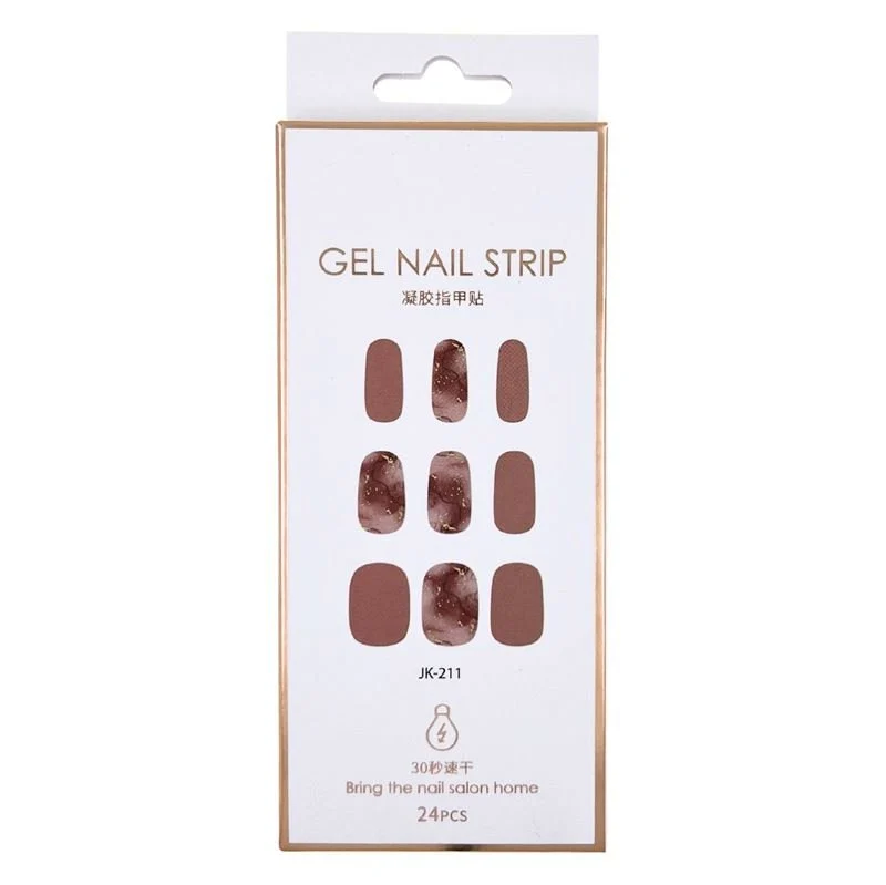 Halbgehärtete Gel-Nagelaufkleber / Selbstklebender Nagellack - Golden Taupe (JK-211)