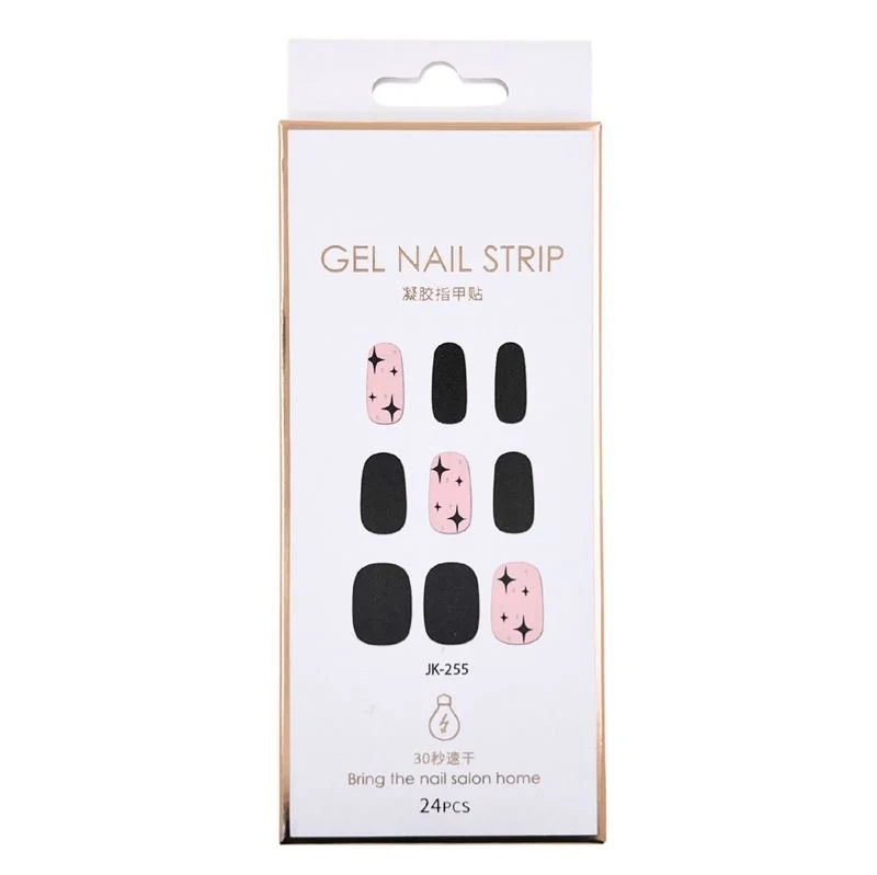 Halbgehärtete Gel-Nagelaufkleber / Selbstklebender Nagellack - Black Star (JK-255)