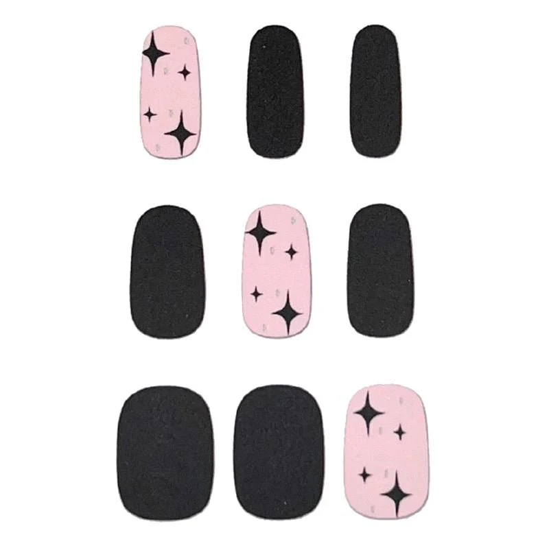 Halbgehärtete Gel-Nagelaufkleber / Selbstklebender Nagellack - Black Star (JK-255)