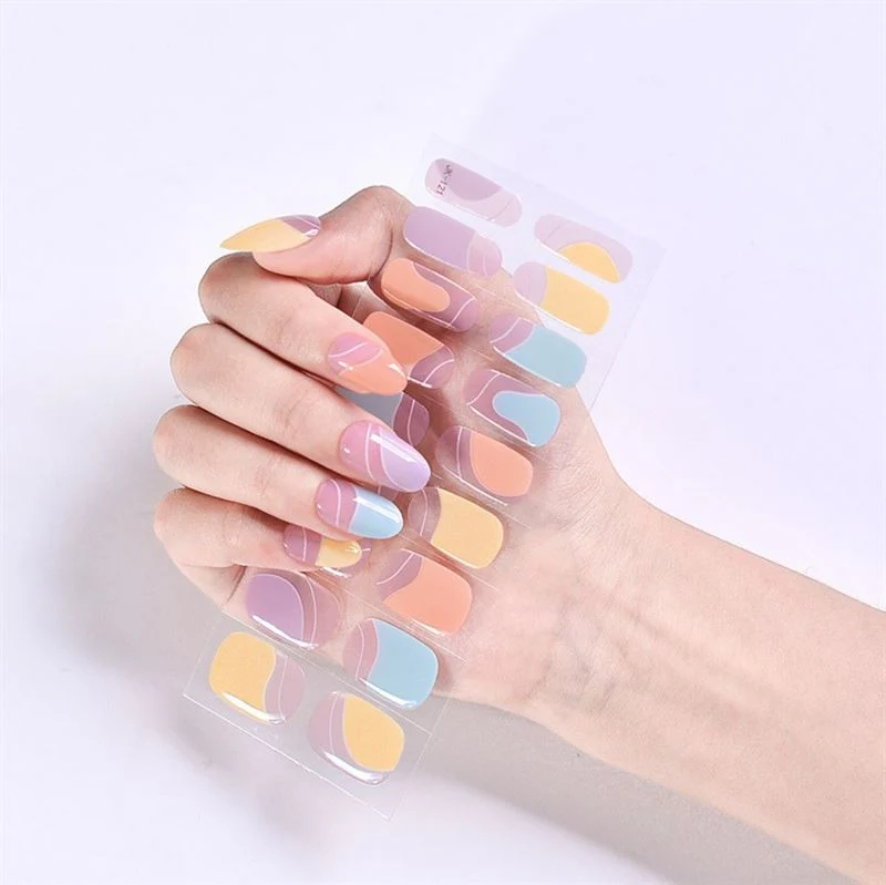 Halbgehärtete Gel-Nagelaufkleber / Selbstklebender Nagellack - Dreamy Pastel (JK-221)