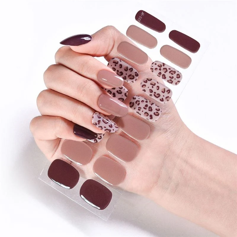 Halbgehärtete Gel-Nagelaufkleber / Selbstklebender Nagellack - Leopard (JK-227)