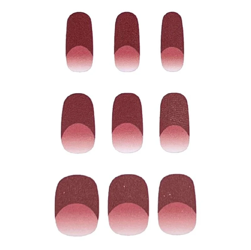 Halbgehärtete Gel-Nagelaufkleber / Selbstklebender Nagellack - Red French Ombre (JK-333)