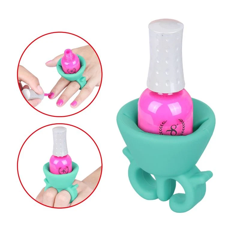 Nagellackhalter aus Silikon – Türkis