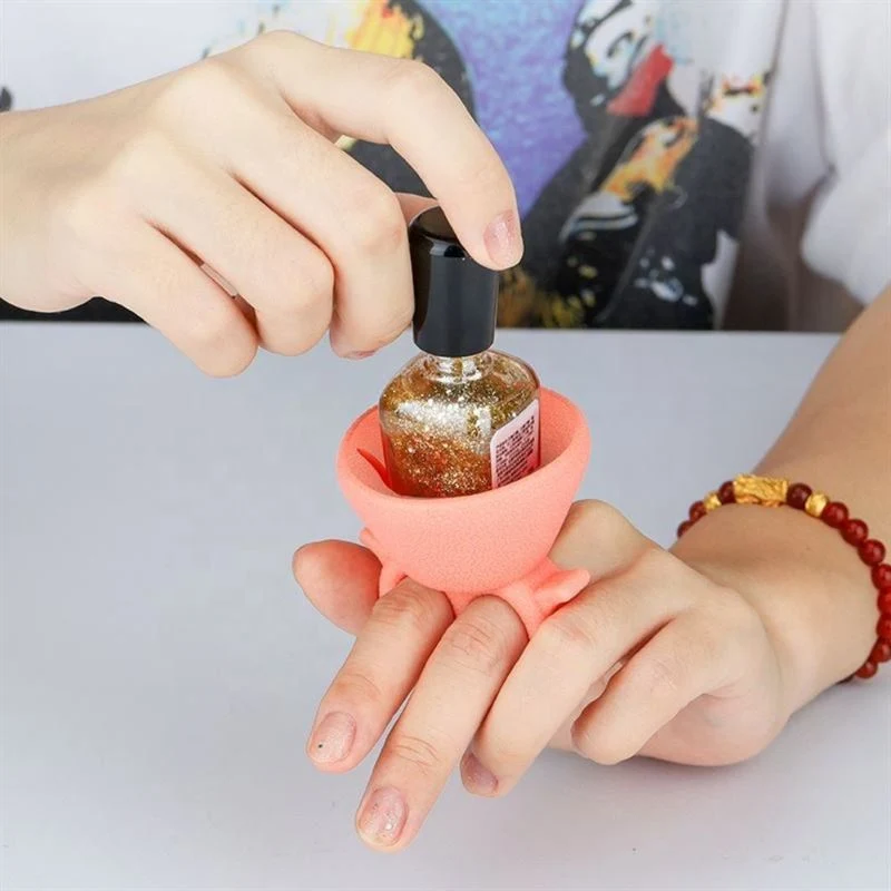 Nagellackhalter aus Silikon – Türkis